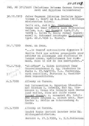Deutschland und Ägypten aus englischer Sicht