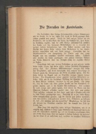 Die Unruhen im Kondelande