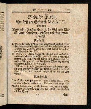 179-182, Innhalt; Vorspruch; Eingang; Vortrag und Abtheilung