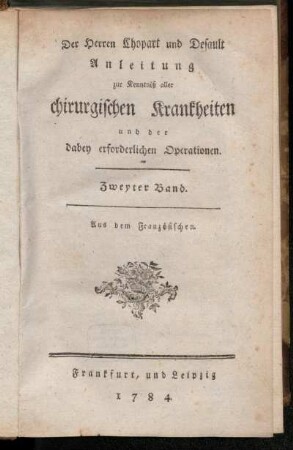 Band 2: Traité des maladies chirurgiques, et des opérations chirurgicales