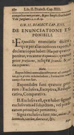 Cap. XIII. De Enunciatione Exponibili.