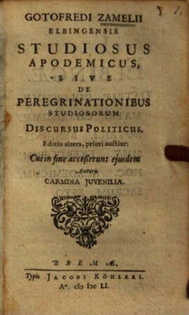 Studiosus apodemicus
