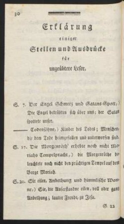 Erklärung einiger Stellen und Ausdrücke für ungeübtere Leser
