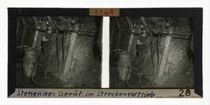 Trockenabsaugegerät "Königsborn", stehendes Gerät im Streckenvortrieb
