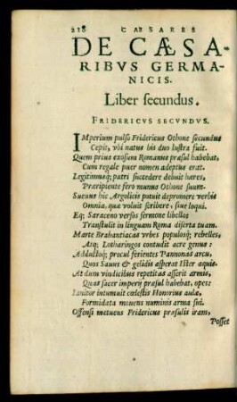 De Caesaribus Germanicis. Liber secundus.