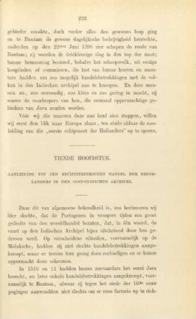 Tiende hoofdstuk. Aanleiding tot den rechtstreekschen handel der Nederlanders ...