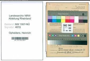 Entnazifizierung Heinrich Ophelders , geb. 12.08.1896 (Schlosser)