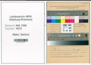 Entnazifizierung Gertrud Maier , geb. 11.12.1899 (Lehrerin)