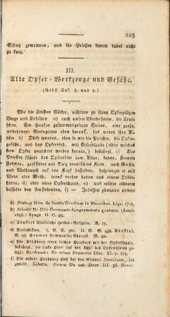 III. Alte Opfer-Werkzeuge und Gefäße.