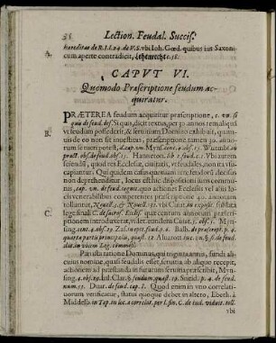 Caput VI. Quomodo Præscriptione feudum acquiratur.
