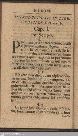 Cap. I. De Scopo