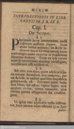 Cap. I. De Scopo