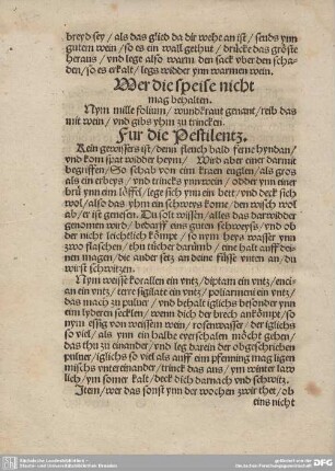 Fur die Pestilentz.