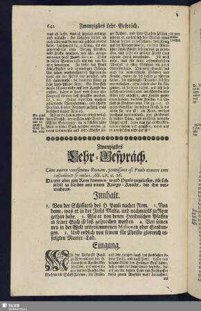 Zwantzigstes Lehr-Gespräch