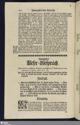Zwantzigstes Lehr-Gespräch