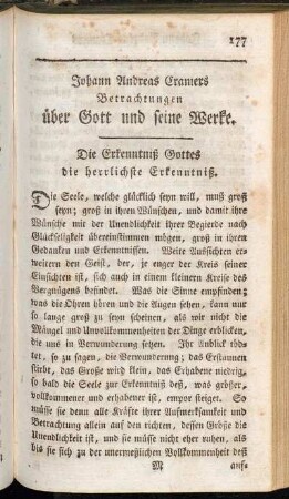 Die Erkenntniß Gottes die herrlichste Erkenntniß.