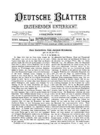 Zum Gedächtnis Jean-Jacques Rousseaus : geb. am 28. Juni 1712