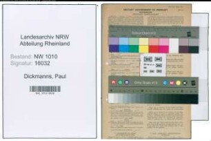Entnazifizierung Paul Dickmanns , geb. 13.03.1909 (Verwaltungsangestellter)