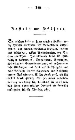 Gastein und Pfäfers