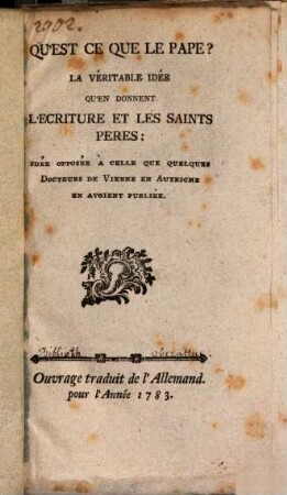 Qu'est-ce que le Pape?