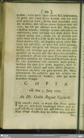 Copia von den 3. Juny 1702