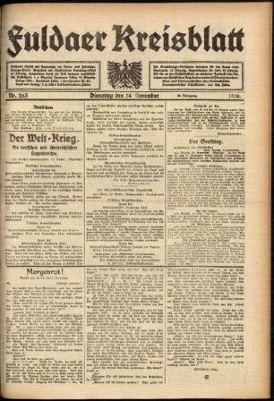 Ausgabe vom Dienstag, den 14. November 1916.