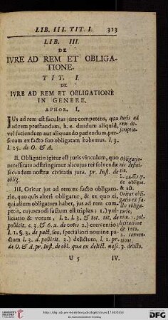 Lib. III: De ivre ad rem et obligatione