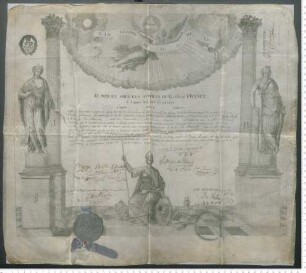 Mitgliedsurkunde der Freimaurerloge von Châlons in der symbolischen Stufe 3