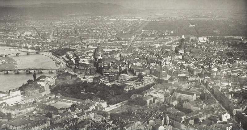 Dresden Altstadt Von West Nordwest Gegen Johannstadt Und Grossen