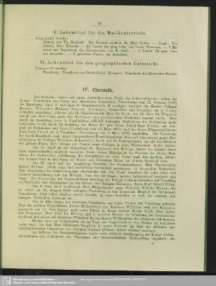 IV. Chronik