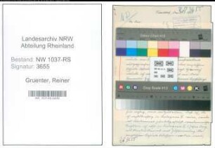 Entnazifizierung Reiner Gruenter , geb. 29.04.1888 (Studienrat)