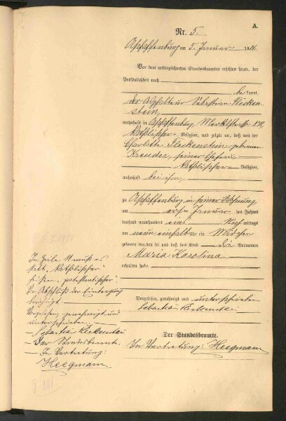Standesamtsbuch der Stadt Aschaffenburg: Geburten 365/1900 - 184/1901