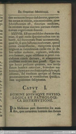Caput I. De Homine Huiusque Physiologica Et Pathologica Distributione