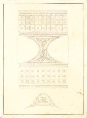 Gärtner, Friedrich von; Athen (Griechenland); Königliche Residenz (Athener Schloss) - Plafond (Ansicht, Detail)