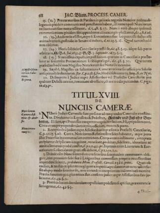 Titul. XVIII. De Nunciis Camerae.