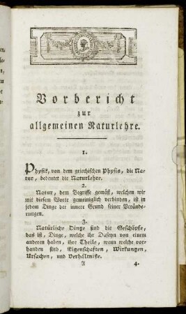 Vorbericht zur allgemeinen Naturlehre.