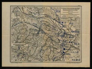 Karte 3. Bereitstellung der Infanterie des Alpenkorps, der 12., 200. I. D., sowie der k. u. k. 1. I. D. zum Angriff am 24. Oktober 1917. Fortschreiten des Angriffs am 24. und 25. Oktober.