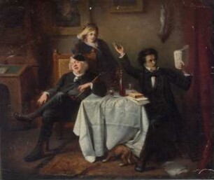 Vorstudie zu dem Gemälde "Der Vortrag macht des Redners Glück"