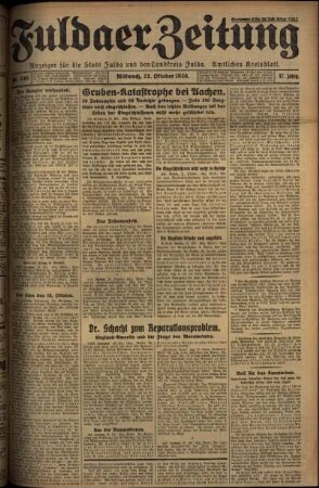 Ausgabe vom Mittwoch, den 22. Oktober 1930.