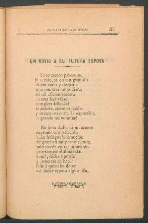 Un novio á su futura esposa