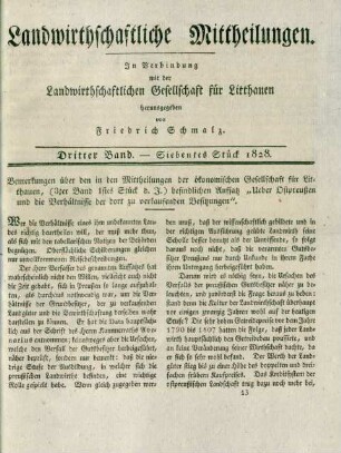 Dritter Band. - Siebentes Stück 1828.