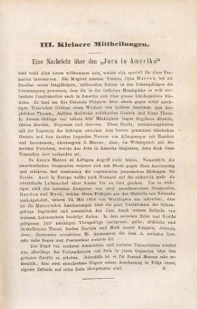 III. Kleinere Mittheilungen