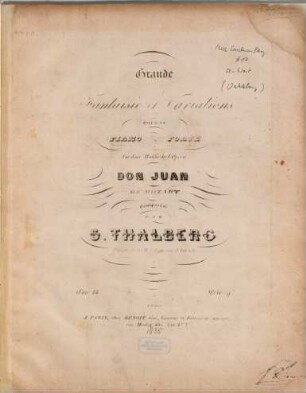Grande Fantaisie et Variations pour le piano forte sur deux motifs de l'opera Don Juan de Mozart : oeuv. 14