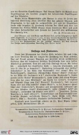 Umfrage nach Flurnamen