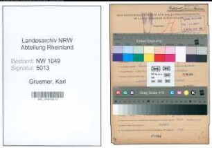 Entnazifizierung Karl Gruemer , geb. 04.06.1901 (Lehrer)