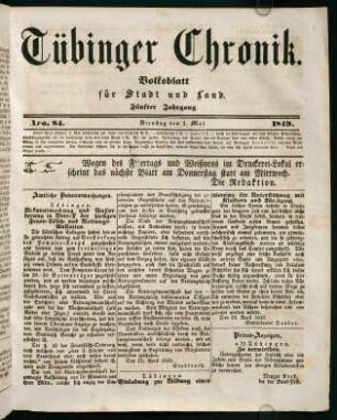 349-372, 1. Mai (Nro. 84) - 8. Mai (Nro. 89)
