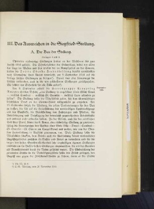 III. Das Ausweichen in die Siegfried=Stellung.