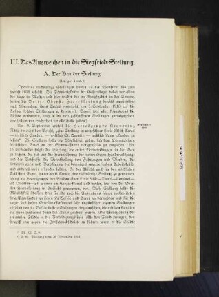 III. Das Ausweichen in die Siegfried=Stellung.