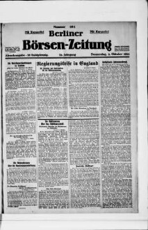 Berliner Börsen-Zeitung, Abendausgabe