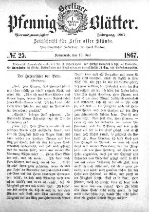 No. 25, Sonnabend, den 15. Juni
